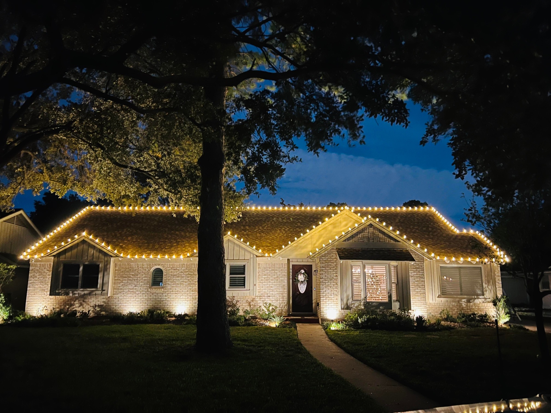 Christmas light installation